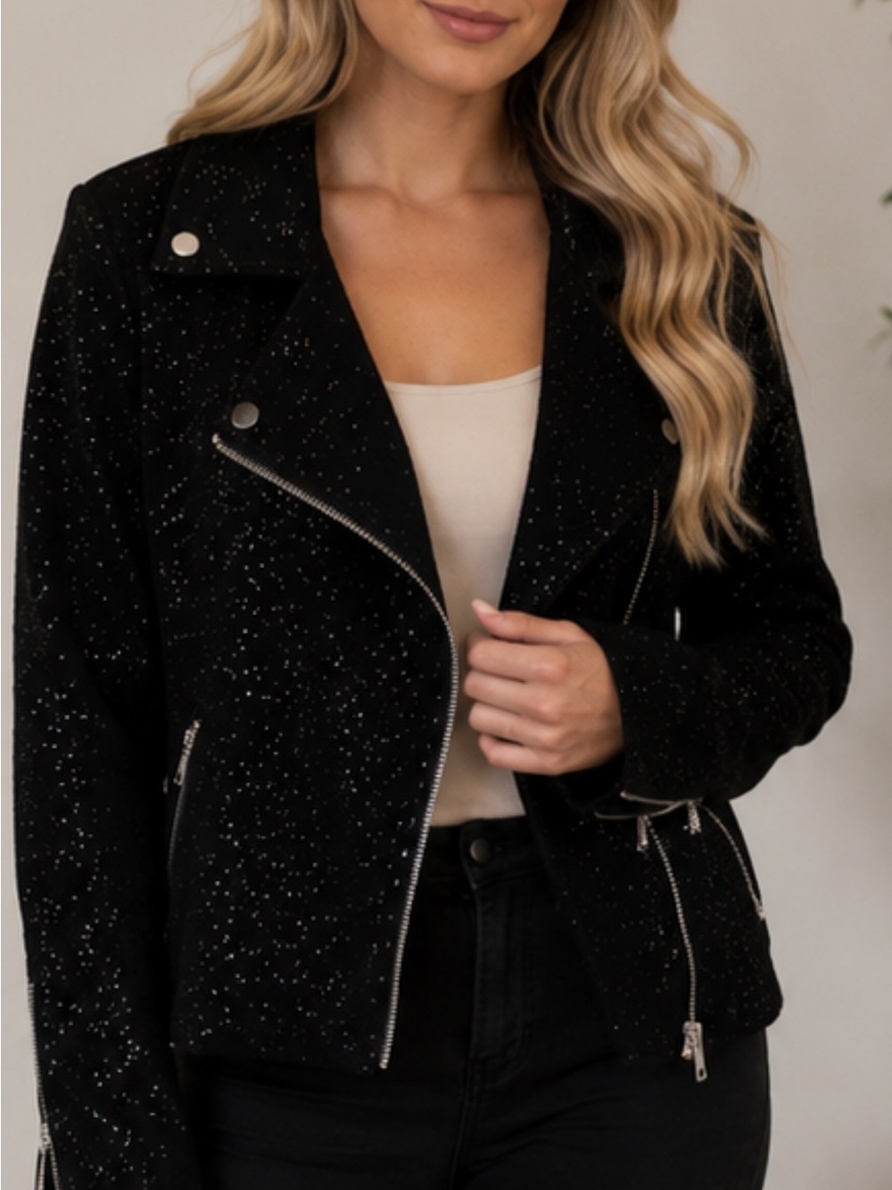 Black Sparkle Women's Coat - Brand: Cool Mode